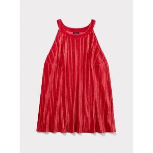 Torrid Womens Red Sleeveless Pleated Goddess Velvet Tank Top Size 1